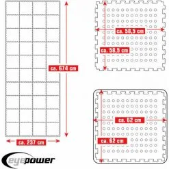 EYEPOWER Tapis De Piscine 16 M² - 44 Tapis De Sol EVA 62x62 - Jeu De Dalles Protection - Blau -EYEPOWER Soldes Magasin 53912019 5