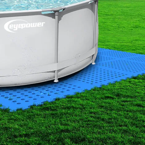 EYEPOWER Tapis De Piscine 2,8 M² - 8 Tapis De Sol EVA 62x62 Jeu De Dalles De Protection - Blau 2 EYEPOWER Tapis De Piscine 2,8 M² - 8 Tapis De Sol EVA 62x62 Jeu De Dalles De Protection - Blau – Image 2