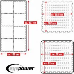 EYEPOWER Tapis De Piscine 2,8 M² - 8 Tapis De Sol EVA 62x62 Jeu De Dalles De Protection - Blau 8 EYEPOWER Tapis De Piscine 2,8 M² - 8 Tapis De Sol EVA 62x62 Jeu De Dalles De Protection - Blau -EYEPOWER Soldes Magasin 53912026 4