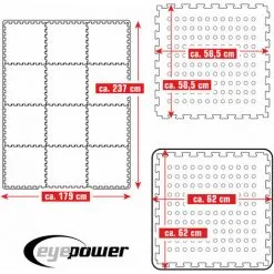 EYEPOWER Tapis De Piscine 4,2 M² - 12 Tapis De Sol EVA 62x62 Jeu De Dalles De Protection - Blau 9 EYEPOWER Tapis De Piscine 4,2 M² - 12 Tapis De Sol EVA 62x62 Jeu De Dalles De Protection - Blau -EYEPOWER Soldes Magasin 53912028 5
