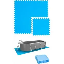 EYEPOWER Tapis De Piscine 2,8 M² - 12 Tapis De Sol EVA 50x50 Jeu De Dalles De Protection - Blau