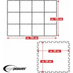 EYEPOWER Tapis De Piscine 2,8 M² - 12 Tapis De Sol EVA 50x50 Jeu De Dalles De Protection - Blau 8 EYEPOWER Tapis De Piscine 2,8 M² - 12 Tapis De Sol EVA 50x50 Jeu De Dalles De Protection - Blau -EYEPOWER Soldes Magasin 54558454 4