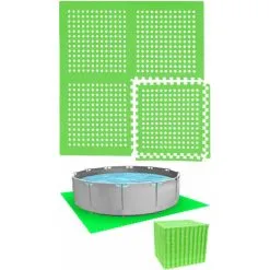 EYEPOWER Tapis De Sol Pour Piscine Ronde De 366 Cm - 52 Dalles De Protection EVA 62x62 - Grün