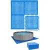 EYEPOWER Tapis De Sol Pour Piscine Ronde De 244 Cm - 28 Dalles De Protection EVA 62x62 - Blau