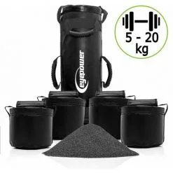 EYEPOWER 20kg Power Bag + 4 Poids Étanches Kettlebell - 20x60 Sac De Sable Musculation - Schwarz -EYEPOWER Soldes Magasin 58055261 3