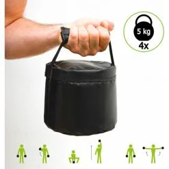 EYEPOWER 20kg Power Bag + 4 Poids Étanches Kettlebell - 20x60 Sac De Sable Musculation - Schwarz -EYEPOWER Soldes Magasin 58055261 4