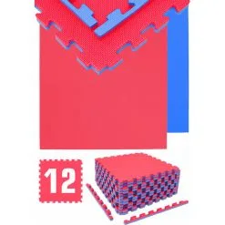 EYEPOWER 4.8qm Tapis De Sol Pour Gym - 2cm - 12 Dalles En Mousse - 63x63 Puzzles De Sol - Blau