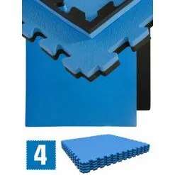 EYEPOWER 3,2qm Tapis De Sol Pour Gym - 2,5cm - 4 Dalles En Mousse - 90x90 Puzzles De Sol - Schwarz