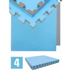 EYEPOWER Soldes Magasin 20 EYEPOWER 3.2qm Tapis De Sol Pour Gym - 2cm - 4 Dalles En Mousse - 90x90 Puzzles De Sol - Blau