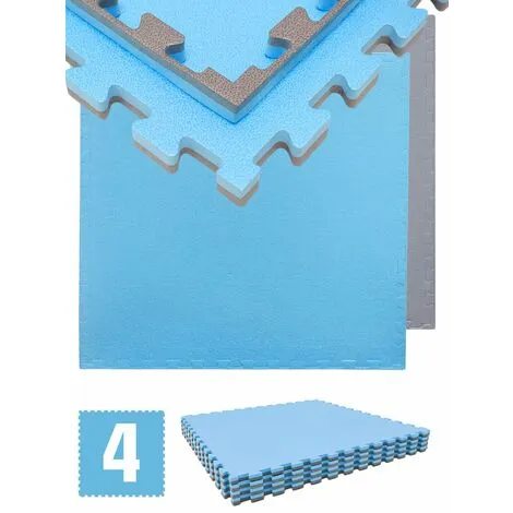 EYEPOWER 3.2qm Tapis De Sol Pour Gym - 2cm - 4 Dalles En Mousse - 90x90 Puzzles De Sol - Blau 1 EYEPOWER 3.2qm Tapis De Sol Pour Gym - 2cm - 4 Dalles En Mousse - 90x90 Puzzles De Sol - Blau