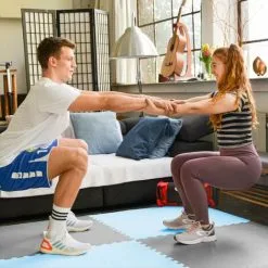 EYEPOWER 1.6qm Tapis De Sol Pour Gym - 2cm - 2 Dalles En Mousse - 90x90 Puzzles De Sol - Blau -EYEPOWER Soldes Magasin 63564334 3