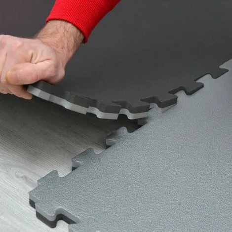 EYEPOWER 3.2qm Tapis De Sol Pour Gym - 2cm - 4 Dalles En Mousse - 90x90 Puzzles De Sol - Schwarz 4 EYEPOWER 3.2qm Tapis De Sol Pour Gym - 2cm - 4 Dalles En Mousse - 90x90 Puzzles De Sol - Schwarz – Image 4