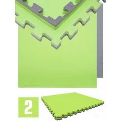 EYEPOWER 1.6qm Tapis De Sol Pour Gym - 2cm - 2 Dalles En Mousse - 90x90 Puzzles De Sol - Grün