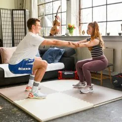 EYEPOWER 0.8qm Tatami Judo 4cm - 1 Dalle 90x90cm - Tapis Sol Sport Fitness Mat Home Gym - Beige -EYEPOWER Soldes Magasin 64446972 3