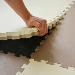 EYEPOWER 0.8qm Tatami Judo 4cm - 1 Dalle 90x90cm - Tapis Sol Sport Fitness Mat Home Gym - Beige -EYEPOWER Soldes Magasin 64446972 4