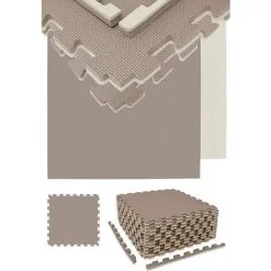 EYEPOWER 4.8qm Tatami Judo 2cm - 12 Dalles 63x63cm - Tapis Sol Sport Fitness Mat Home Gym - Beige